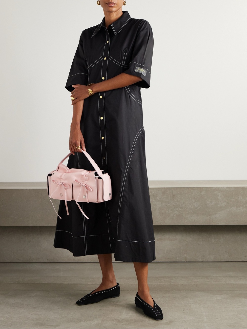 GANNI Organic Cotton Poplin Midi Dress
